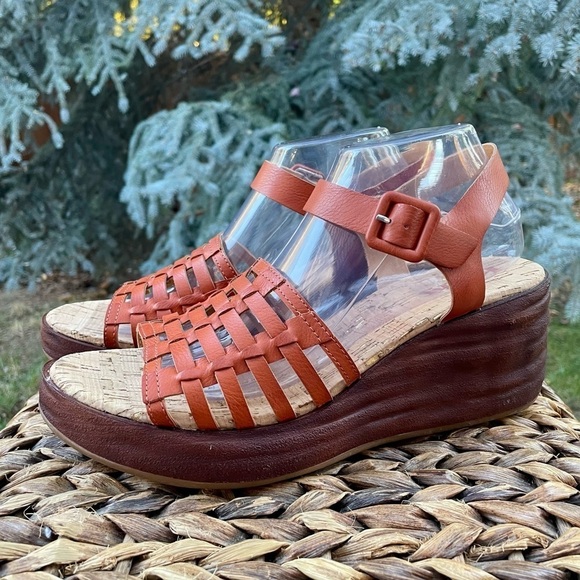 NEW Korks Marley Woven Vegan Leather Wedge Platform Sandals. Women’s size 10 - Picture 1 of 8